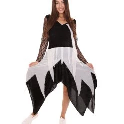 HPO Adult Women's Zombie Bride Costume | Black & White Halloween Costume
