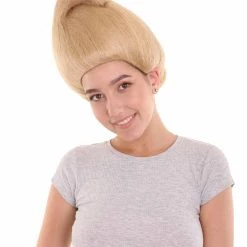 HPO Adult Womens Wig | Celebrity Fancy Blonde Halloween Wig | Premium Breathable Capless Cap