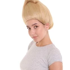 HPO Adult Womens Wig | Celebrity Fancy Blonde Halloween Wig | Premium Breathable Capless Cap