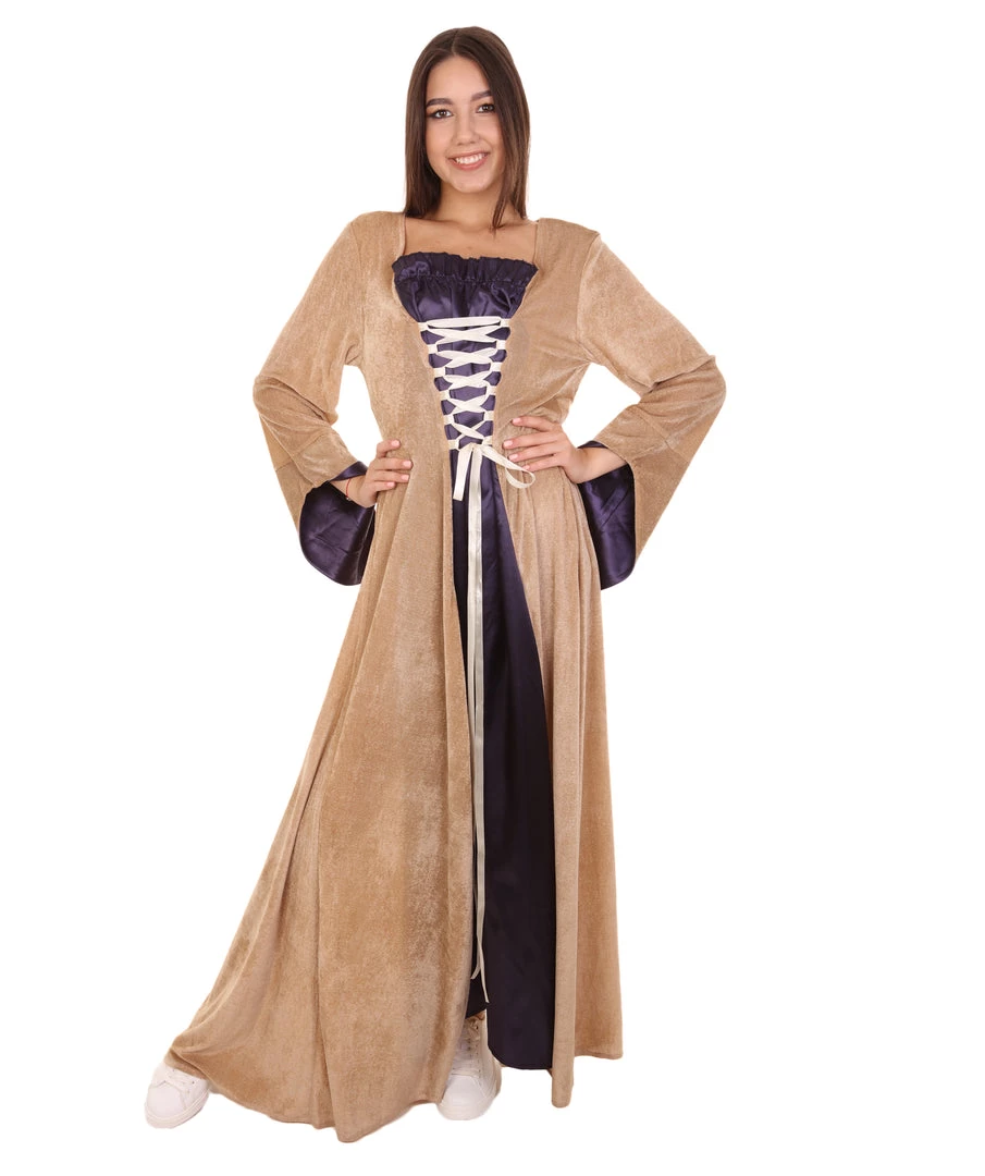 HPO Adult Women's Medieval Renaissance Fancy Dress Costume | Multi Color Cosplay Costume