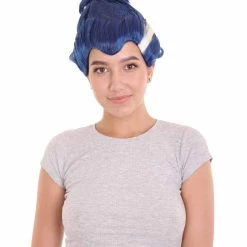 HPO Womens Monster Family Blue Wig | Blue Emma TV/Movie Wigs | Premium Breathable Capless Cap Women's