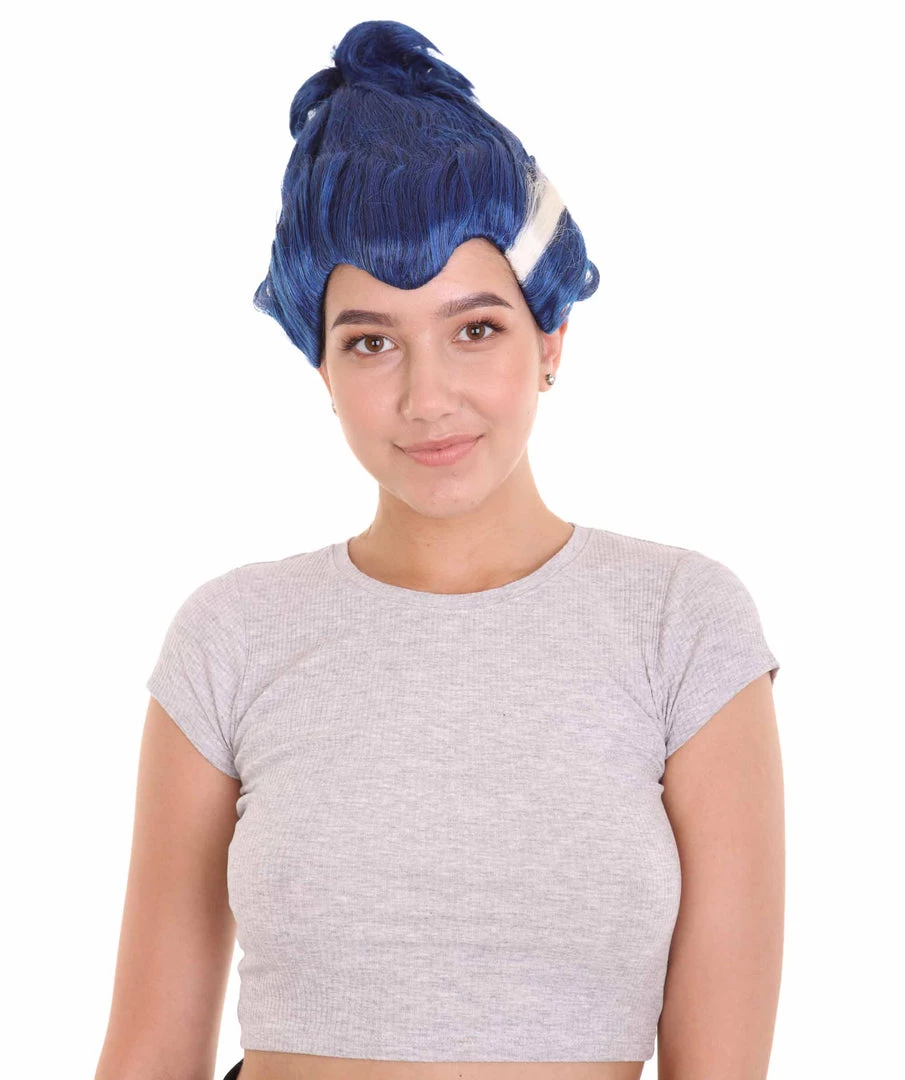 HPO Womens Monster Family Blue Wig | Blue Emma TV/Movie Wigs | Premium Breathable Capless Cap Women's