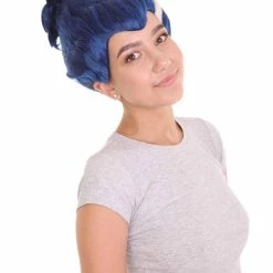 HPO Womens Monster Family Blue Wig | Blue Emma TV/Movie Wigs | Premium Breathable Capless Cap Women's