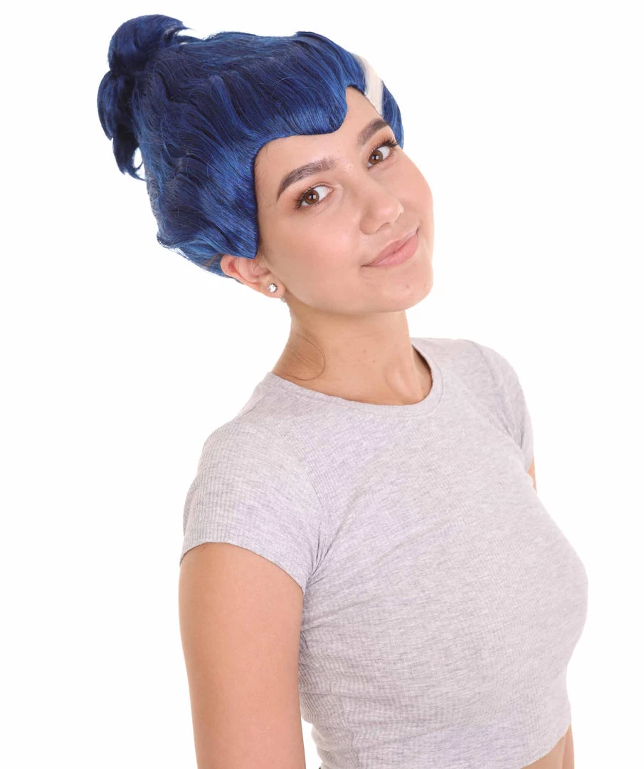 HPO Womens Monster Family Blue Wig | Blue Emma TV/Movie Wigs | Premium Breathable Capless Cap Women's