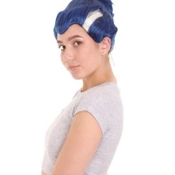 HPO Womens Monster Family Blue Wig | Blue Emma TV/Movie Wigs | Premium Breathable Capless Cap Women's