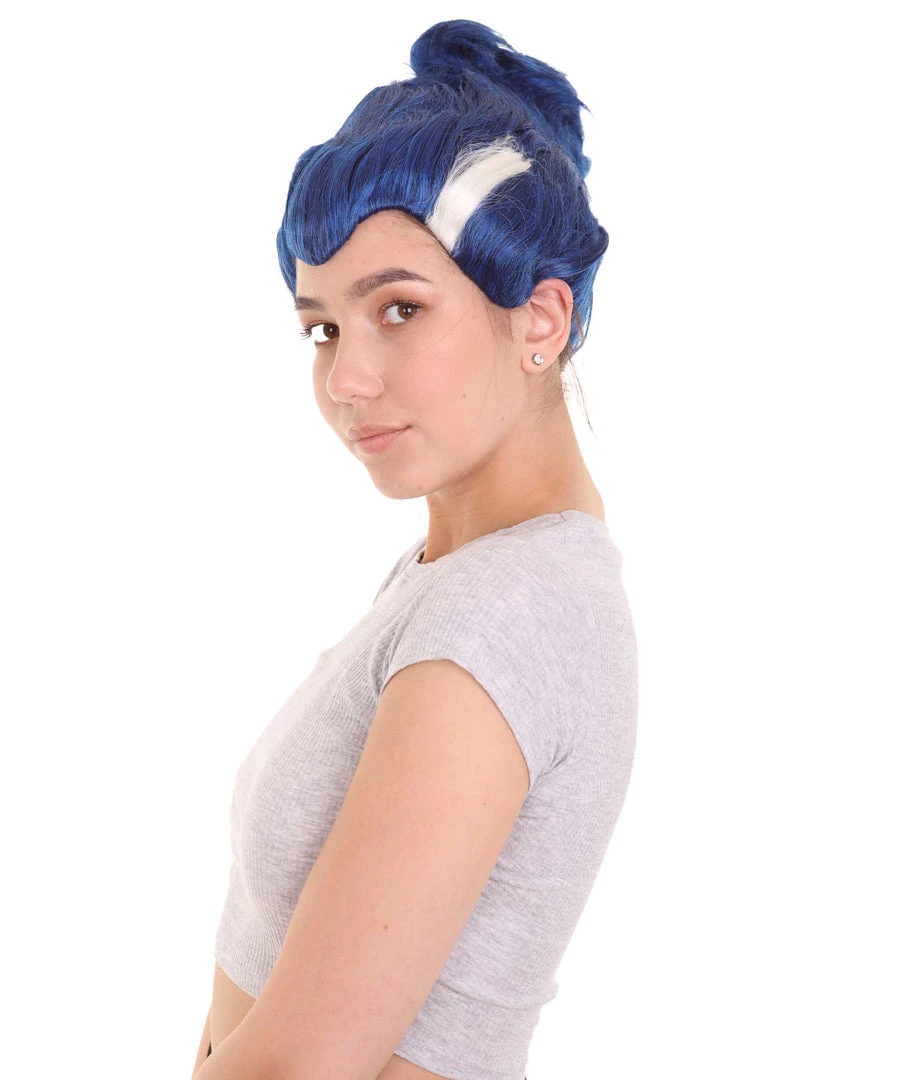 HPO Womens Monster Family Blue Wig | Blue Emma TV/Movie Wigs | Premium Breathable Capless Cap Women's