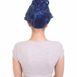 HPO Womens Monster Family Blue Wig | Blue Emma TV/Movie Wigs | Premium Breathable Capless Cap Women's