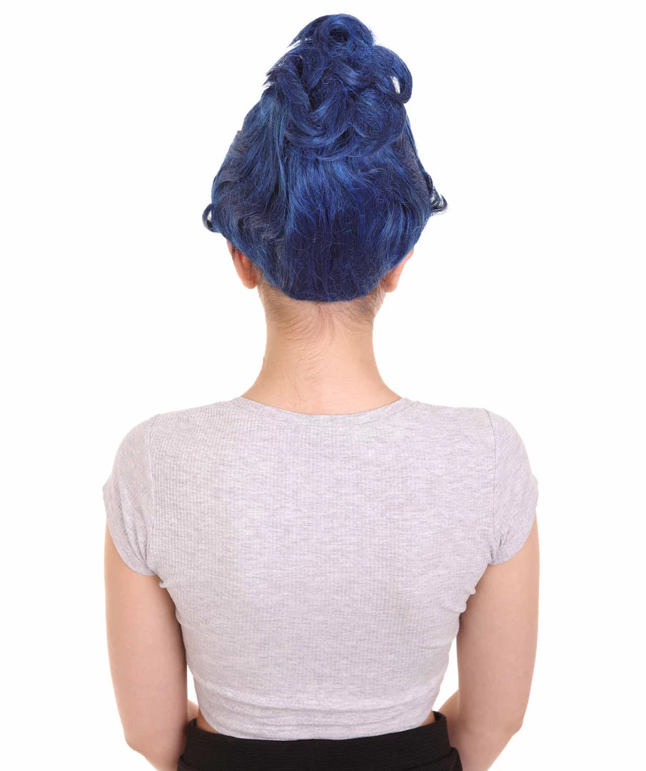 HPO Womens Monster Family Blue Wig | Blue Emma TV/Movie Wigs | Premium Breathable Capless Cap Women's