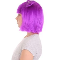 HPO Neon Purple Butterfly Womens Wig | Party Ready Fancy Cosplay Halloween Wig | Premium Breathable Capless Cap