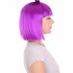HPO Neon Purple Butterfly Womens Wig | Party Ready Fancy Cosplay Halloween Wig | Premium Breathable Capless Cap