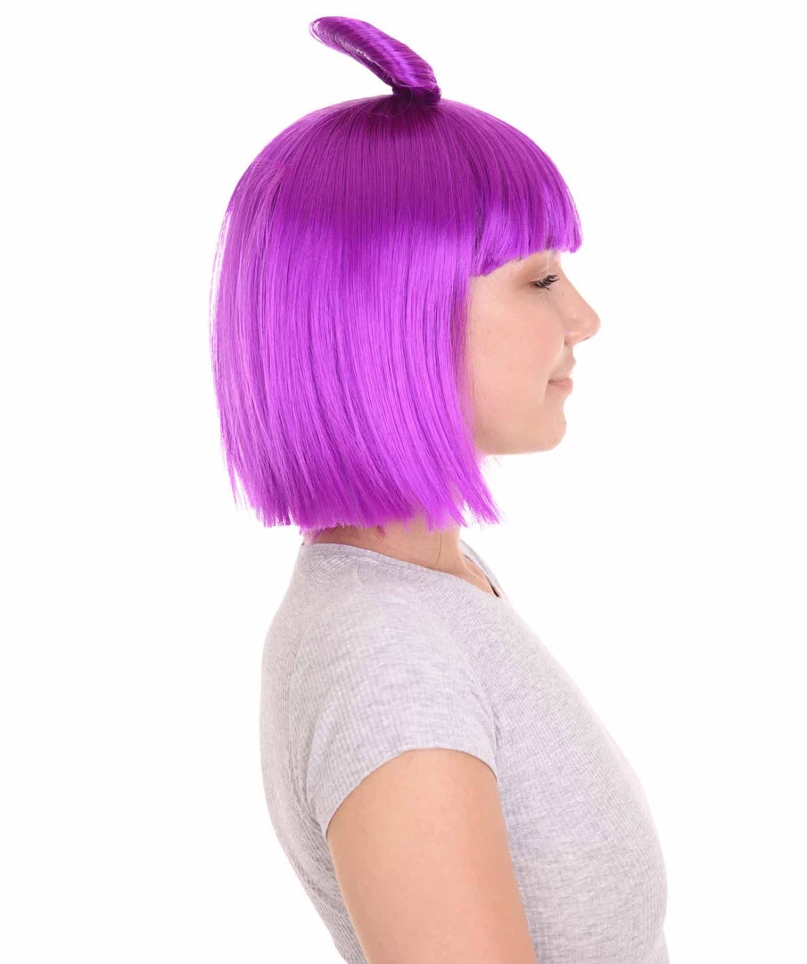 HPO Neon Purple Butterfly Womens Wig | Party Ready Fancy Cosplay Halloween Wig | Premium Breathable Capless Cap