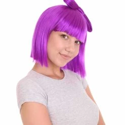 HPO Neon Purple Butterfly Womens Wig | Party Ready Fancy Cosplay Halloween Wig | Premium Breathable Capless Cap
