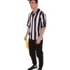 HPO Adult Men's Referee Shirt & Cap 4Pc Costume | Black And White Cosplay Costume