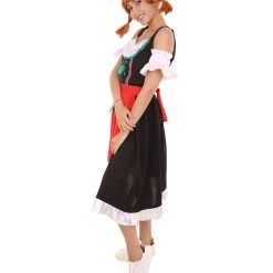 HPO Adult Women's Oktoberfest Fraulein Costume | Black & Red Halloween Costume