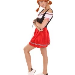 HPO Adult Women's Oktoberfest Beer Girl Costume | Red Black And White Halloween Costume