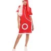 HPO Adult Women's Ninja Anime Costume | Red & White Cosplay Costume
