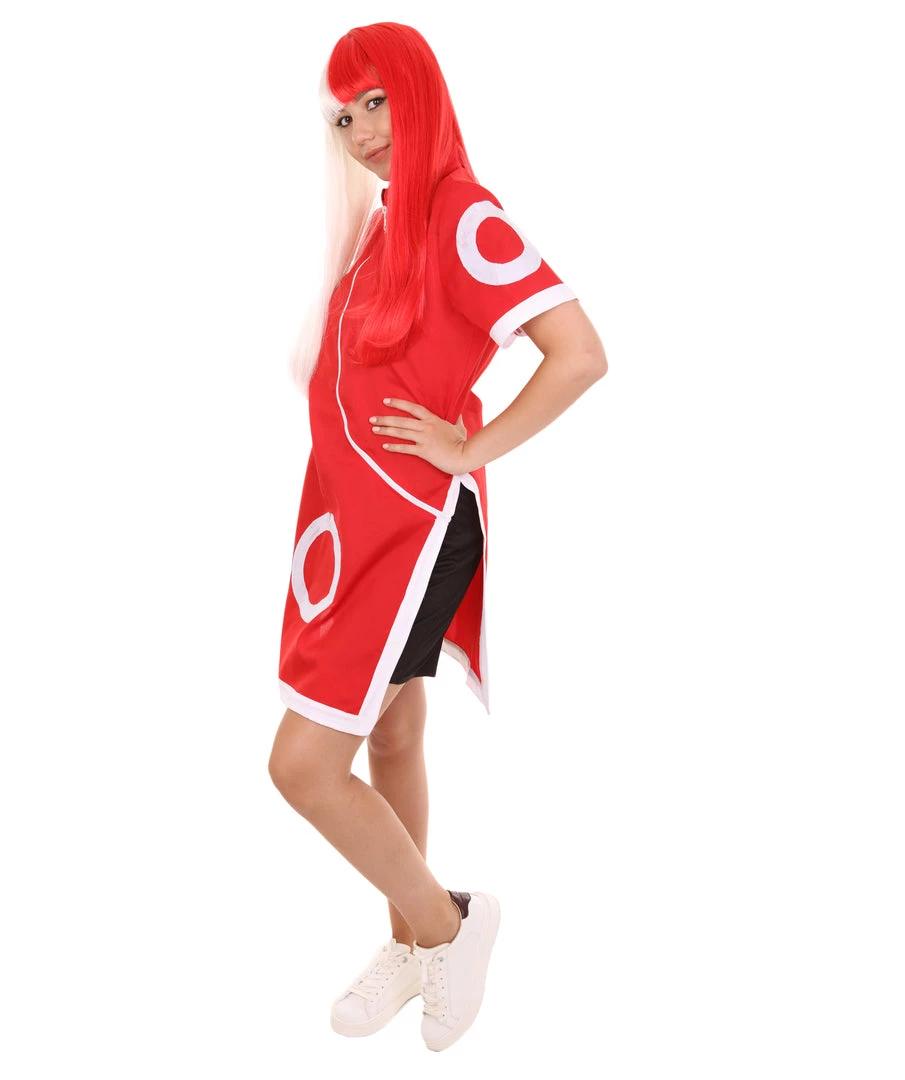 HPO Adult Women's Ninja Anime Costume | Red & White Cosplay Costume