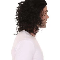 HPO Men's Movie Mens Black Curly Wig | Cosplay Wig | Premium Breathable Capless Cap