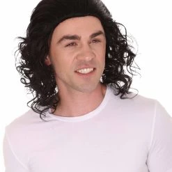 HPO Men's Movie Mens Black Curly Wig | Cosplay Wig | Premium Breathable Capless Cap