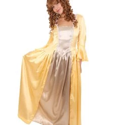 HPO Adult Women's 18th Century Royal Dress Costume | Gold Cosplay Costume