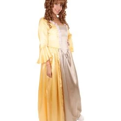 HPO Adult Women's 18th Century Royal Dress Costume | Gold Cosplay Costume