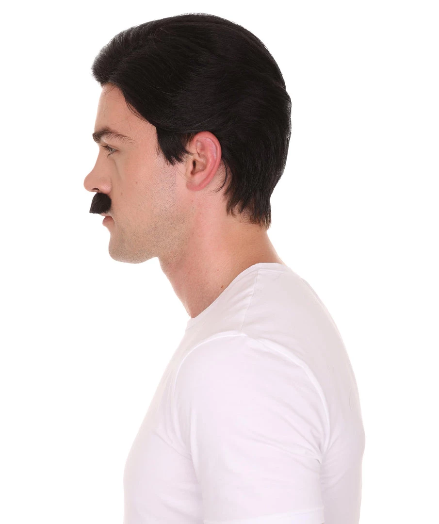 HPO Men's Father Wig And Moustache Set | Mens Cosplay Halloween Wig | Premium Breathable Capless Cap