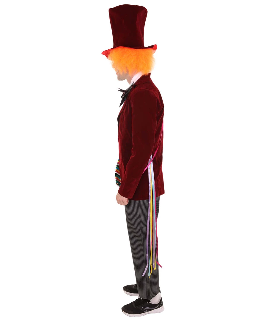 HPO Adult Men's Deluxe Hatter In Wonderland Costume | Red Cosplay Costume