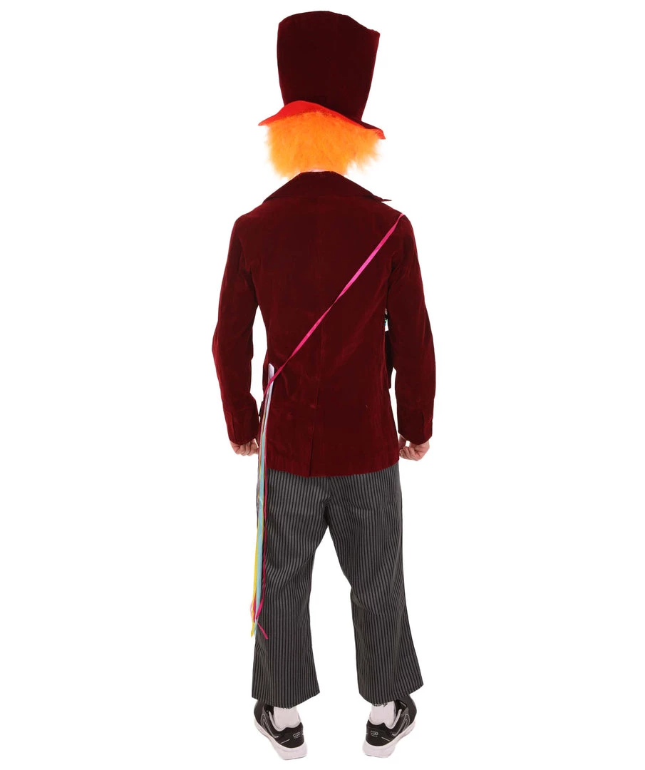 HPO Adult Men's Deluxe Hatter In Wonderland Costume | Red Cosplay Costume