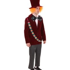 HPO Adult Men's Deluxe Hatter In Wonderland Costume | Red Cosplay Costume