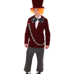 HPO Adult Men's Deluxe Hatter In Wonderland Costume | Red Cosplay Costume