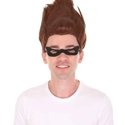 HPO Men's Superhero Family Villain Wig | Mens Wig With Mask Set | TV/Movie Wigs | Premium Breathable Capless Cap