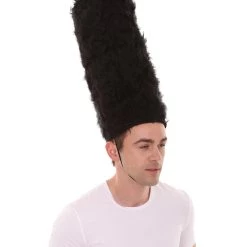 HPO Adult Men's English British Royal Guard Hat 18.5 Inches Tall | Black Costume Accessories