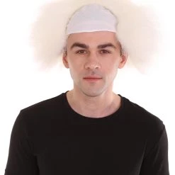 HPO Half Bald Head Mens Short Wig, Grey Men's