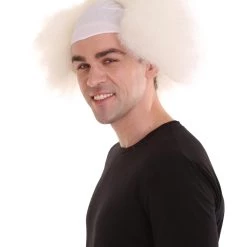 HPO Half Bald Head Mens Short Wig, Grey Men's