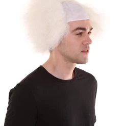 HPO Half Bald Head Mens Short Wig, Grey Men's