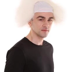 HPO Half Bald Head Mens Short Wig, Grey Men's