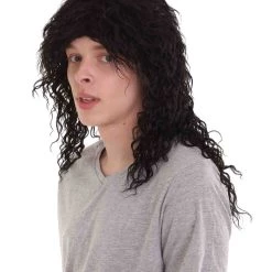 HPO Rock Star Mens Wig | Black Cosplay Halloween Wig | Premium Breathable Capless Cap