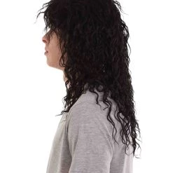 HPO Rock Star Mens Wig | Black Cosplay Halloween Wig | Premium Breathable Capless Cap