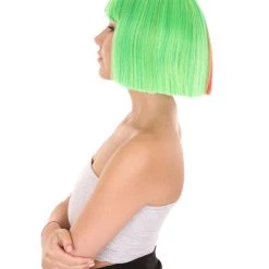 HPO Christmas Australian Singer Womens Wig | Red & Green Holiday Wigs | Premium Breathable Capless Cap