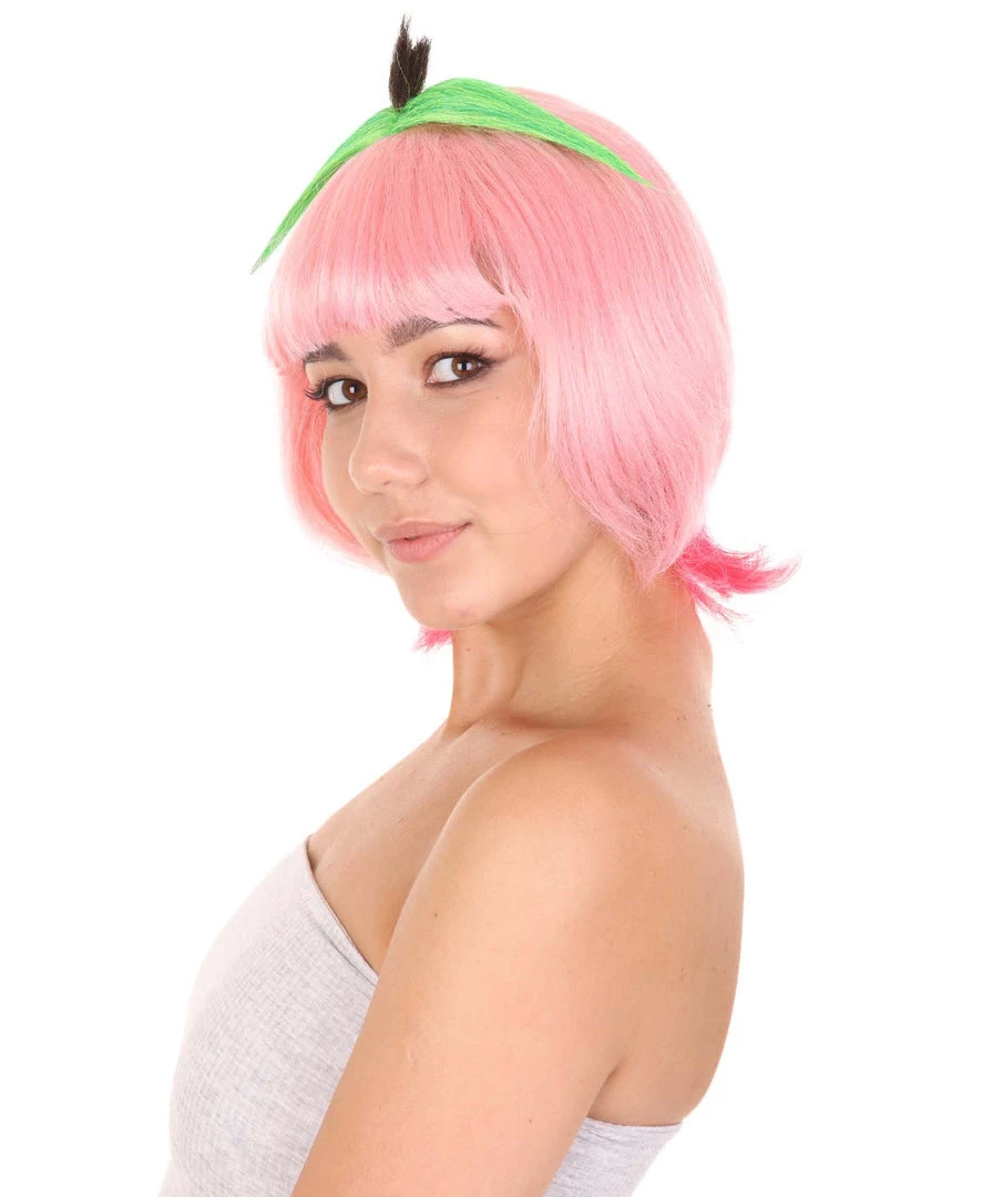 HPO Women's Peach Womens Wig | Bob Party Ready Fancy Cosplay Halloween Wig | Premium Breathable Capless Cap