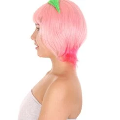 HPO Women's Peach Womens Wig | Bob Party Ready Fancy Cosplay Halloween Wig | Premium Breathable Capless Cap