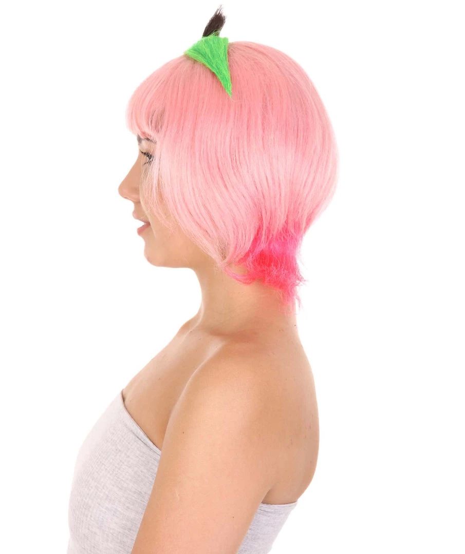HPO Women's Peach Womens Wig | Bob Party Ready Fancy Cosplay Halloween Wig | Premium Breathable Capless Cap