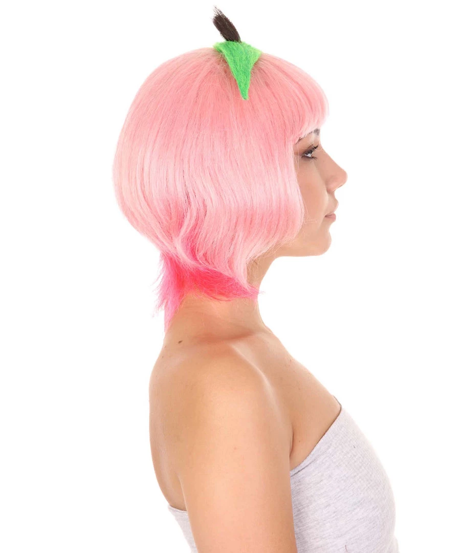 HPO Women's Peach Womens Wig | Bob Party Ready Fancy Cosplay Halloween Wig | Premium Breathable Capless Cap