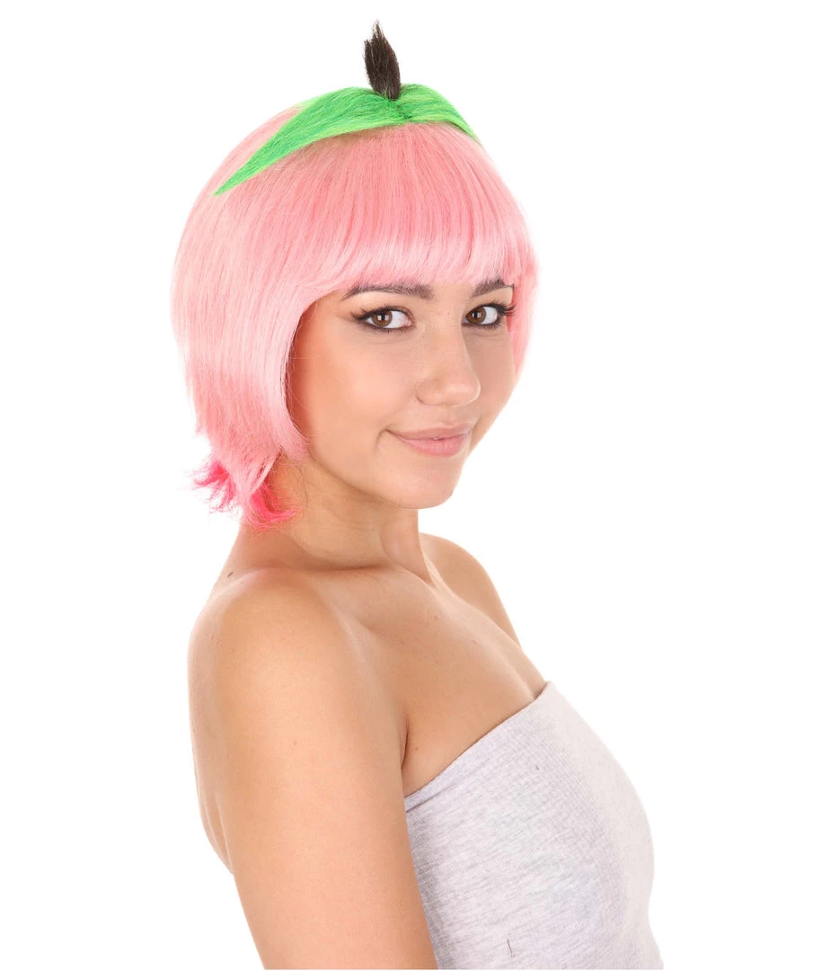 HPO Women's Peach Womens Wig | Bob Party Ready Fancy Cosplay Halloween Wig | Premium Breathable Capless Cap