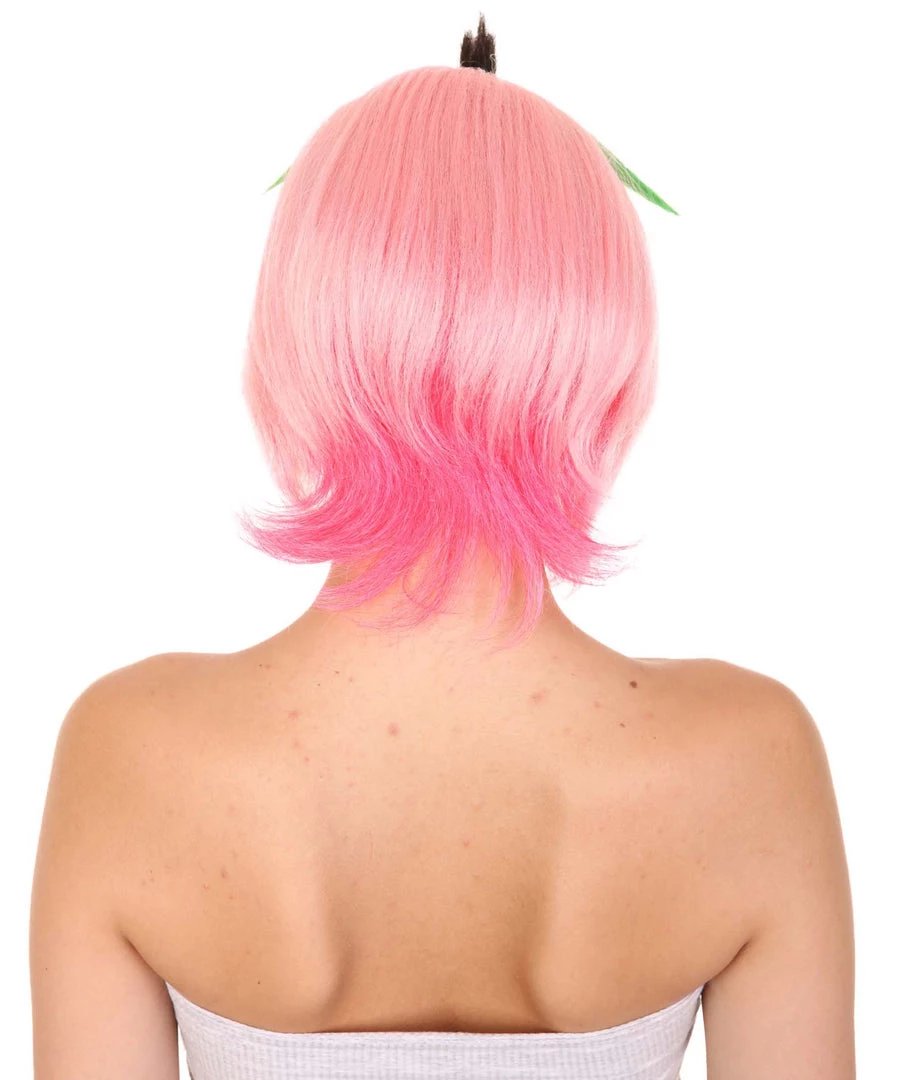 HPO Women's Peach Womens Wig | Bob Party Ready Fancy Cosplay Halloween Wig | Premium Breathable Capless Cap