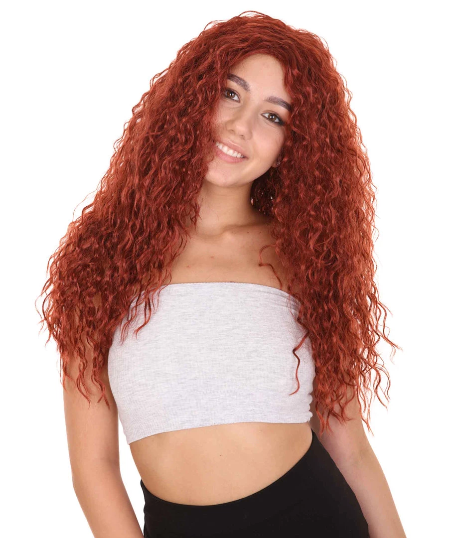HPO Women's Princess Womens Wig | Super Size Jumbo TV/Movie Auburn Wig | Premium Breathable Capless Cap