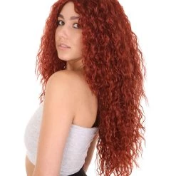 HPO Women's Princess Womens Wig | Super Size Jumbo TV/Movie Auburn Wig | Premium Breathable Capless Cap