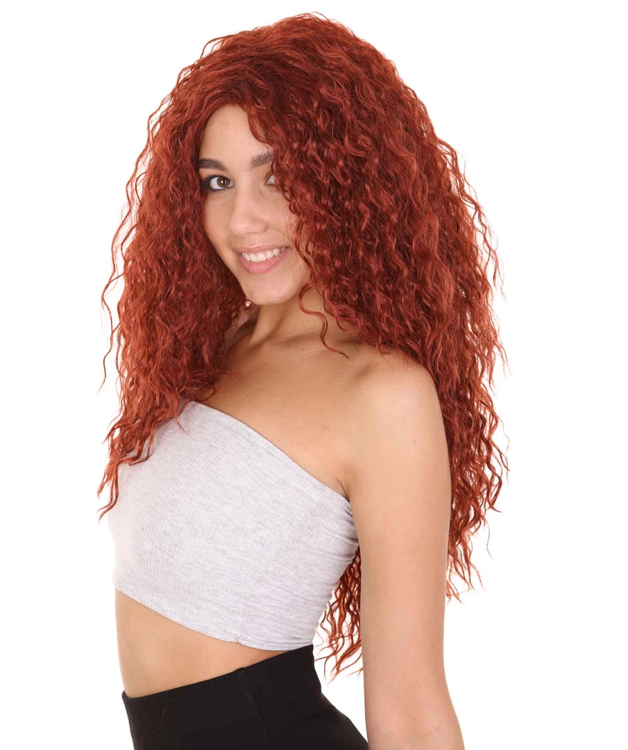 HPO Women's Princess Womens Wig | Super Size Jumbo TV/Movie Auburn Wig | Premium Breathable Capless Cap