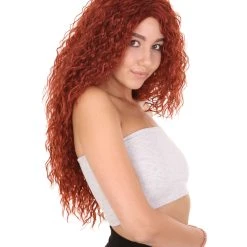 HPO Women's Princess Womens Wig | Super Size Jumbo TV/Movie Auburn Wig | Premium Breathable Capless Cap