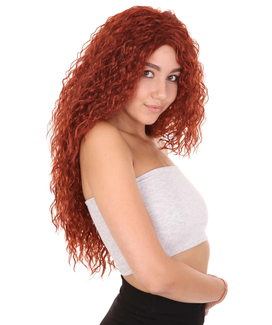 HPO Women's Princess Womens Wig | Super Size Jumbo TV/Movie Auburn Wig | Premium Breathable Capless Cap